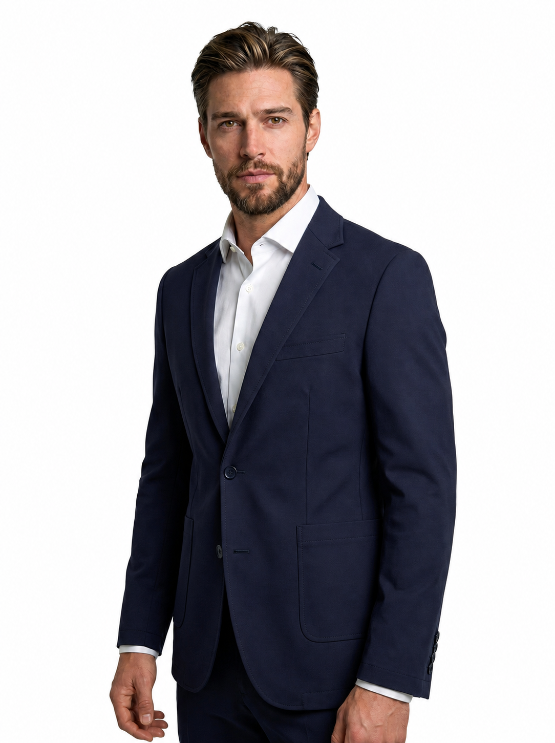 Zeke Stretch Jacket Patch Pocket Navy